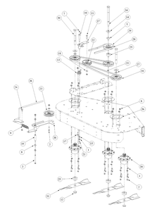 Fabricated Deck Spindle Assembly Diagram and Parts List for M48-KW 53AB5DAV150-19-HP Cub Cadet Lawn Tractor